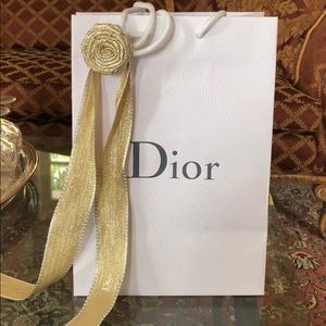 Christian Dior gift bag (White) with gold ribbon